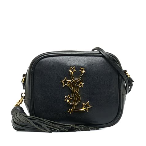 ysl blogger bag black gold|SAINT LAURENT Nappa Star Monogram Blogger Bag Black.